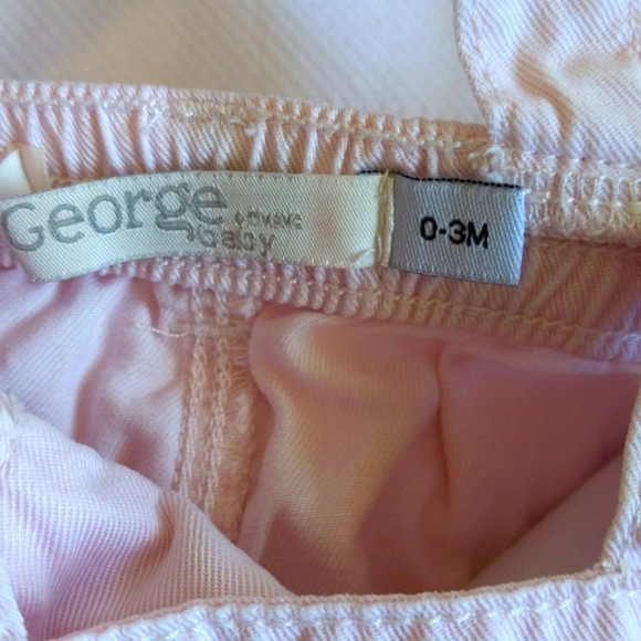 george pastel pink overalls with ruffle detail 3 months baby girl - Picture 4 of 6